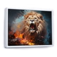 thumbnail image 2 of Designart "Energy Of The Untamed Lions" Animals Lion Floater Framed Wall Art Living Room, 2 of 5
