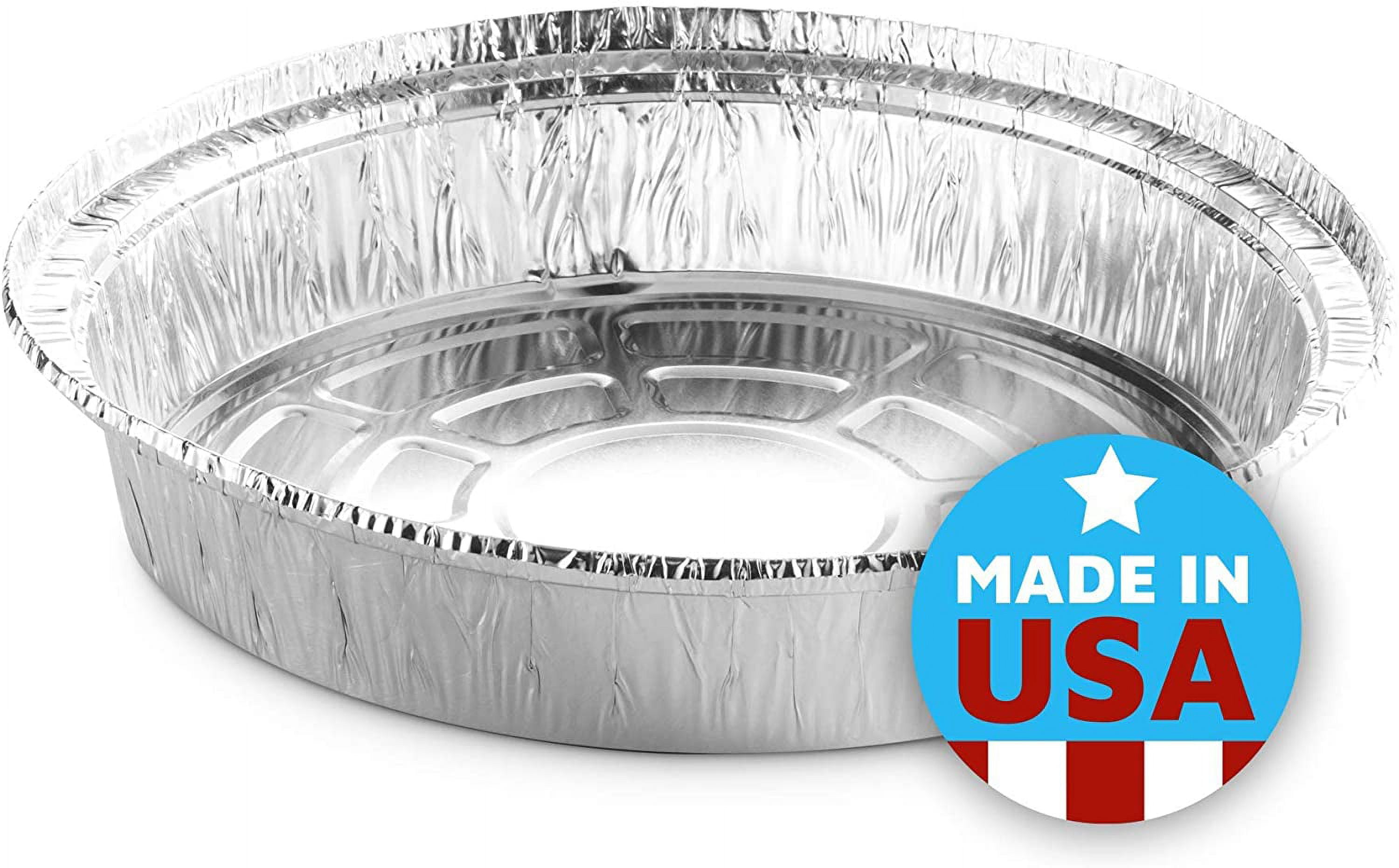 MontoPack 9” Aluminum Foil Pie Pans | Round Disposable Containers with  Angled Walls for Tart Baking, Storing, Serving & Reheating | Freezer and  Oven