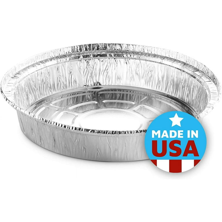 PLASTICPRO 10'' Inch Round Deep Tin Foil Pans Disposable Aluminum, Freezer  & Oven Safe - For Baking, Cooking, Storage, Roasting, & Reheating, Pack of