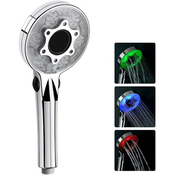 High-Pressure Water Saving Shower Head, Multifunction Handshower with Color-Changing LED, SPA-Like Bathing Modes for Ergonomic and Energy-Efficient Experiences