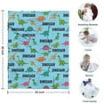 thumbnail image 4 of Blue Cartoon Dinosaurs Repeating Pattern Blanket,Comfortable Soft Lamb Wool Throw Blanket,All Season,Warm Lightweight Blankets for Sofa Bed Couch Living Room Chair,30"x40", 4 of 4
