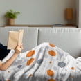 thumbnail image 3 of Geometric Soft Flannel Fleece Blanket, Abstract Hexagon Pattern Modern Style Geometric Illustration Honeycomb, Cozy Plush for Indoor and Outdoor Use, 50" x 70", Orange Grey Pale Grey, by Ambesonne, 3 of 5