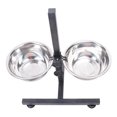 thumbnail image 5 of Soporte doble ajustable para cuencos para mascotas, cuenco de acero inoxidable para comida para perros y gatos, comedero para perros y bebederos, 5 of 5