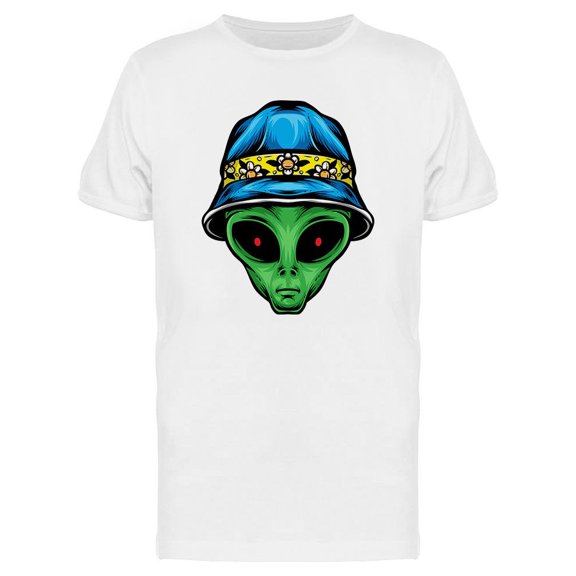 Alien With Bucket Hat T-Shirt Men -Image by Shutterstock, Male x-Large