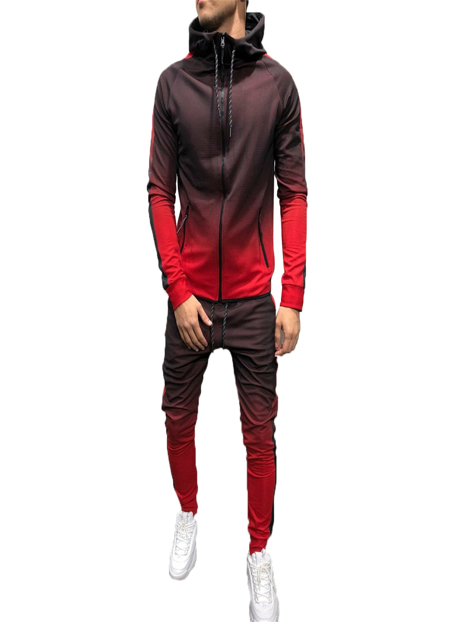 Details about   Mens Fleece Tracksuit ActiveWear Winter Hooded Top Jogging Bottom Gym Sports 