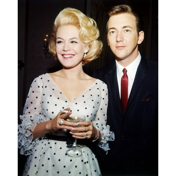 Bobby Darin Sandra Dee Polka Dot Dress Holding Drink 24x36 Movie Poster HD Aluminum Wall Art