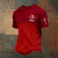 thumbnail image 2 of Jesus Cross T Shirts for Men Faith Christian Tees Short Sleeve Breathable Basic Tops Relaxed Fit Red XXL, 2 of 4