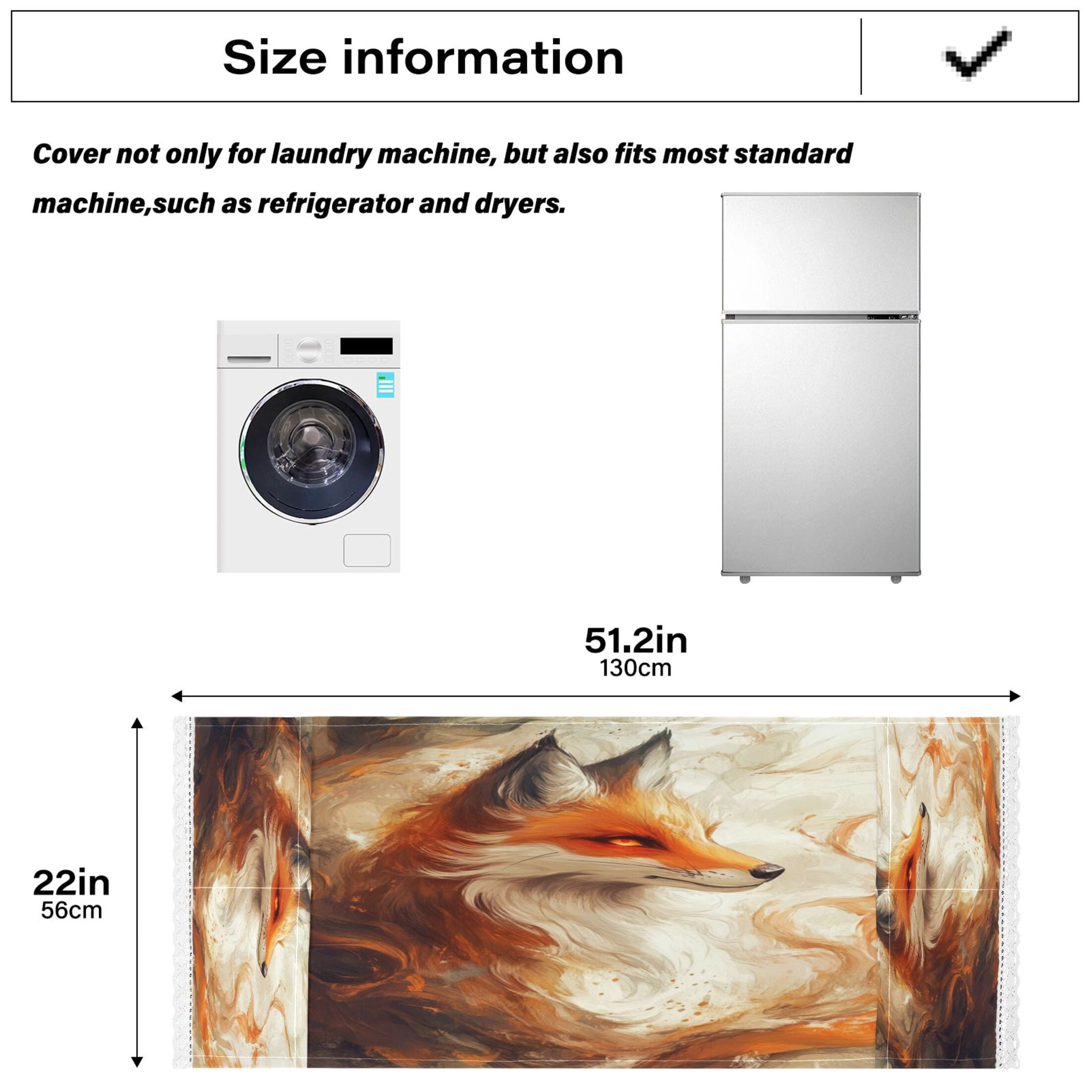 WOBOGO Cool Orange Fox Washing Machine Cloth Dryer Refrigerator Top Cover Protective Non-Slip Mat For Kitchen Laundry