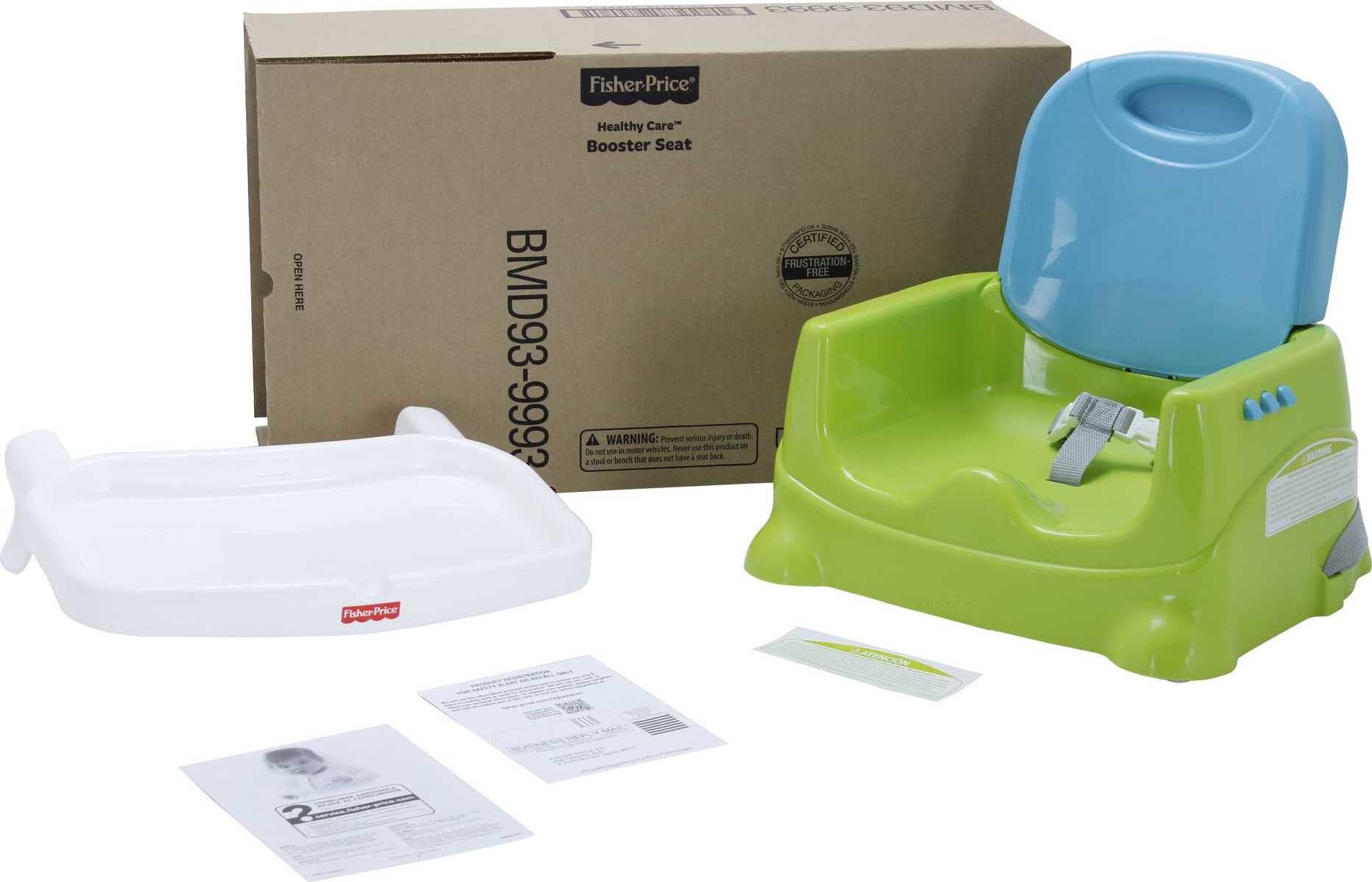 Fisher-Price Portable Toddler Booster Seat for Dining Table, Healthy Care, Green
