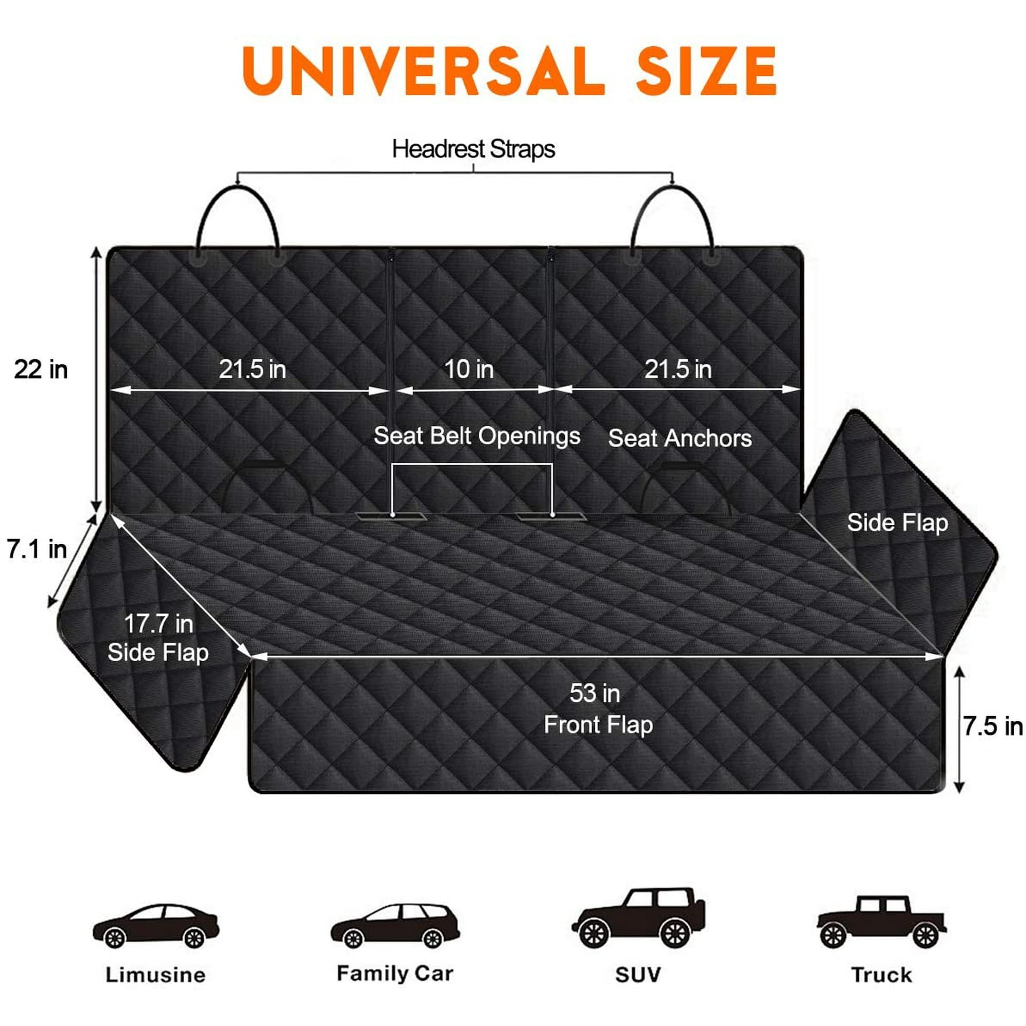 Cornmi Dog Car Seat Cover Seat Cover Protector For Pets With 2 Dog Seat Belts Waterproof Pet Seat Cover Non Slip Bench Seat Covers Armrest For Cars T