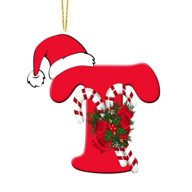 Decoraciones Del Árbol de Navidad 26 Alfabeto 3D Acrílico Árbol de Navidad Colgante Decoración Regalo Familia Fiesta de Navidad Colgante Árbol de Navidad Ornamentos