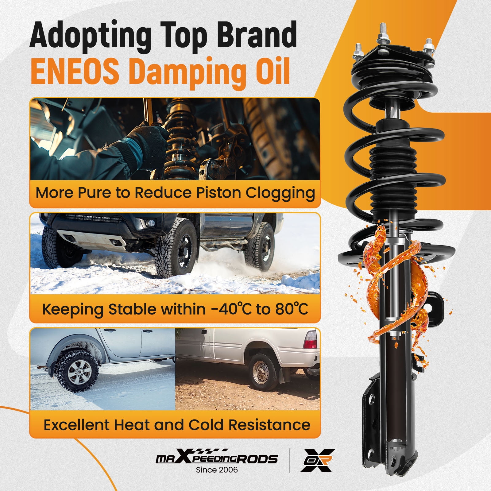 maXpeedingrods Front Struts Shock Absorber for Ford Explorer 2011-2013 FWD, 172621 172620 Complete Shocks Struts w/Coil Spring Assembly