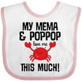 thumbnail image 3 of Inktastic Mema and Pop Pop Love Me Grandson Boys or Girls Baby Bib, 3 of 4