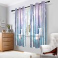 thumbnail image 2 of Yayeee Window Curtains Light Filtering 63"x42" Grommet Panel Pair Home Living Room Decor, Purple Night Deer, 2 of 7