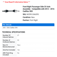 thumbnail image 2 of Front Right Passenger Side CV Axle Assembly - Compatible with 2012 - 2016 Cadillac SRX 2013 2014 2015, 2 of 2