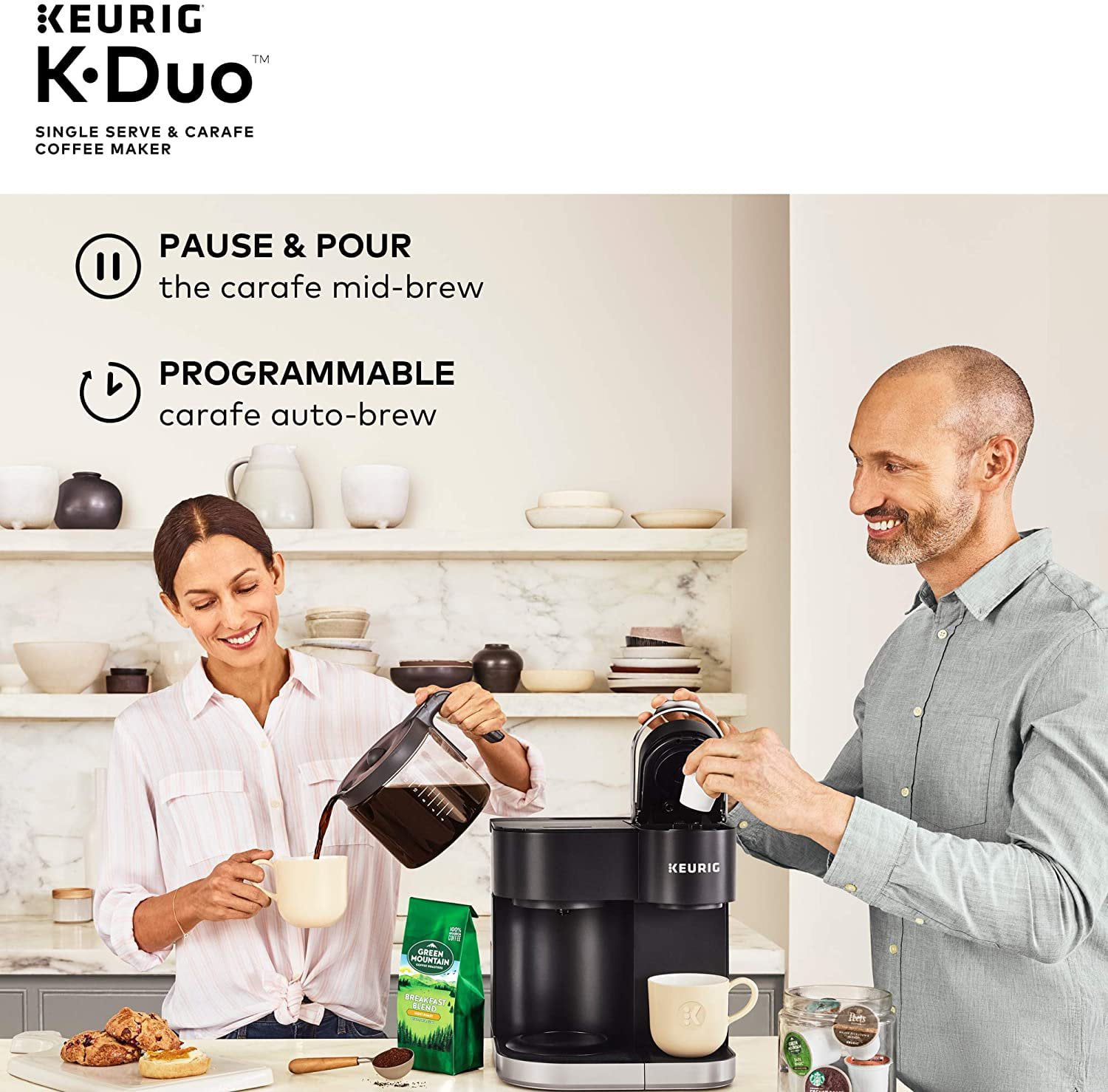 Keurig K-Duo 12-Cup Coffee Maker and Single Serve K-Cup Brewer Black  5000204977 - Best Buy