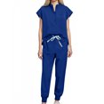 thumbnail image 2 of FNFYFH Scrubs Sets for Women Cap Sleeve V Neck Scrub Tops and Drawstring Jogger Pants Nurse Uniform with Pockets, 2 of 9