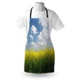 thumbnail image 3 of Country Home Apron Blooming Rapeseed Field and Clear Sky Clouds Saxony Germany Rustic Eco, Unisex Kitchen Bib Apron with Adjustable Neck for Cooking Baking Gardening, Yellow Green Blue, by Ambesonne, 3 of 3