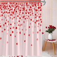 thumbnail image 2 of Valentine''s Day Shower Curtain Romantic Red Pink Heart Dreamy Falling Hearts Cute Sweet Lover Couple Modern Fabric Bathroom Curtain with Hook, 2 of 5