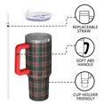 thumbnail image 4 of Green and Red Christmas Plaid Pattern Tumbler with Handle and Lid,40oz Double Wall Vacuum Insulated Tumbler,Cups Gift for Women and Men, 4 of 7