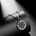 thumbnail image 6 of Jewmon Pentacle Pentagram Necklace for Men Women Unisex 316L Stainless Steel Pentacle Round Pendant Wicca Jewelry, 6 of 9