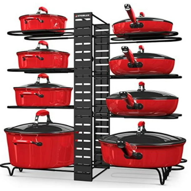 Pot and Pan Organizer for Adjustable 8 NonSlip Tiers Pot Rack