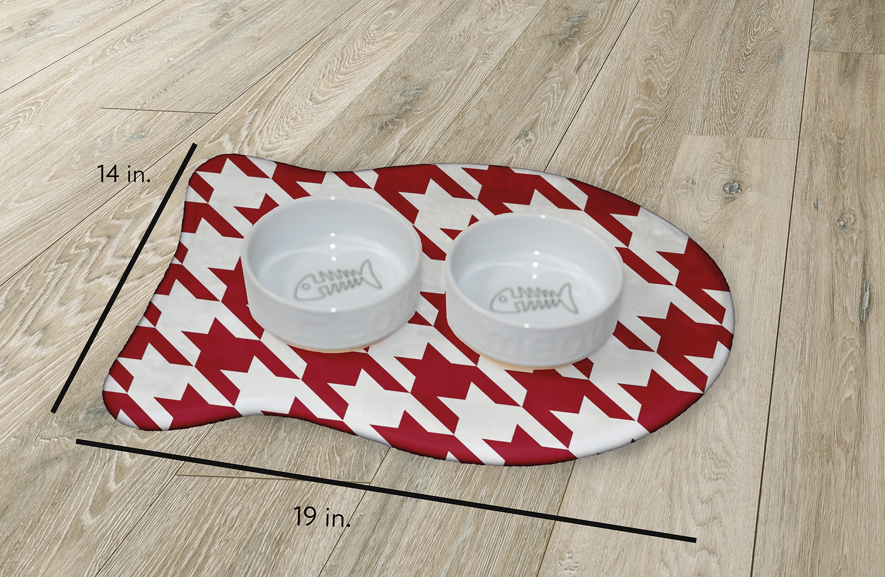 Simply Daisy Geometric Fish Shape Pet Feeding Mat for Cats