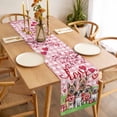 thumbnail image 3 of Valentine's Day Table Runner - 48 Inch Long, Kitchen Dining Table Runner Dresser Scarves, Funny Dogs Love Roses Spring Pink Plaid Farmhouse Decor for Coffee Tables Wedding Party Banquet, 3 of 8