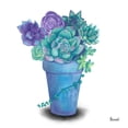 thumbnail image 3 of Bannarot 12x12 Black Modern Framed Museum Art Print Titled - Turquoise Succulents IV, 3 of 5