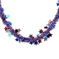 thumbnail image 2 of 6.56 Ft Patriotic Glitter Tinsel Garland Decoration, Red White Blue Star Metallic Tinsel Twist Garland, 4th of July Parade Golf Cart Shiny Tinsel for Car Bike Independence Day Memorial Day Decor, 2 of 7