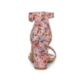 thumbnail image 2 of BLISSFUL STEP Women's Shoes Solid Color Open Toe Block High Heels Summer Sandals Pink Red 8, 2 of 7