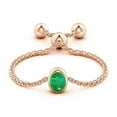 thumbnail image 2 of ANGARA Natural Bezel-Set Oval Emerald Bolo Ring in 14K Rose Gold for Women (Size-4x3mm) | May Birthstone, Birthday, Anniversary, Jewelry Gift for Women | Natural Emerald Ring, 2 of 9