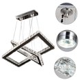 thumbnail image 4 of Diisunbihuo Crystal Chandelier Rectangular Led 2 Rings Ceiling Light Stainless Steel Pendant Chandeliers(Cool White), 4 of 5