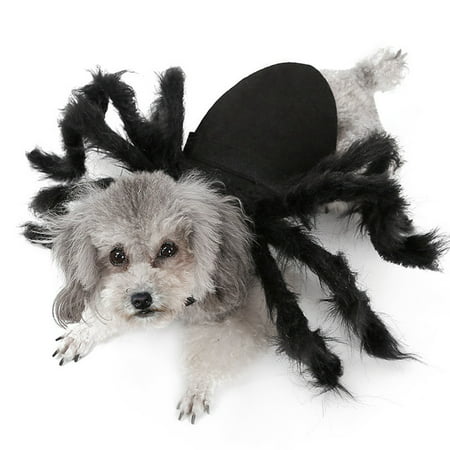 Fysho Halloween Carnival Pet Spider Clothes Festival Decoration For Dogs And Cats Black Party Dress Up Simulation Plush Spider