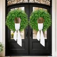 thumbnail image 6 of 28'' Large Boxwood Wreaths Front Door Artificial Green Spring Wreath with Sash Wreaths for Front Door Farmhouse Greenery Year Round Outdoor Indoor for Summer Wreath St Patricks Day Decoration, 6 of 9