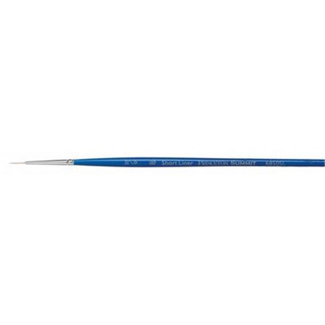 Princeton 6850SL-10-0 Summit Short Handle Short Liner 10-0, White Synthetic Brush