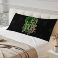 thumbnail image 4 of St. Patrick's Day Body Pillow Covers 20"x60", Spring Green Shamrock Gold Lucky Love Black Soft Brushed Microfiber Breathable Throw Pillow Covers, Pillowcase with Zipper for Couch Sofa Bedroom, 4 of 9