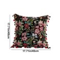 thumbnail image 3 of Fiudx Ofertas de la semana Funda de almohada marroquí con lado de lana bordado con diseños florales, funda de almohada de estilo étnico Su, funda de almohada de oficina, 3 of 6