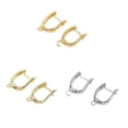 thumbnail image 4 of 1 Pair Earring Hook Solid Color Electroplated Hook Pendant Accessories Replacement U Shape Eardrop Pendant Jewelry Making Findings Accessories 18K Gold, 4 of 8