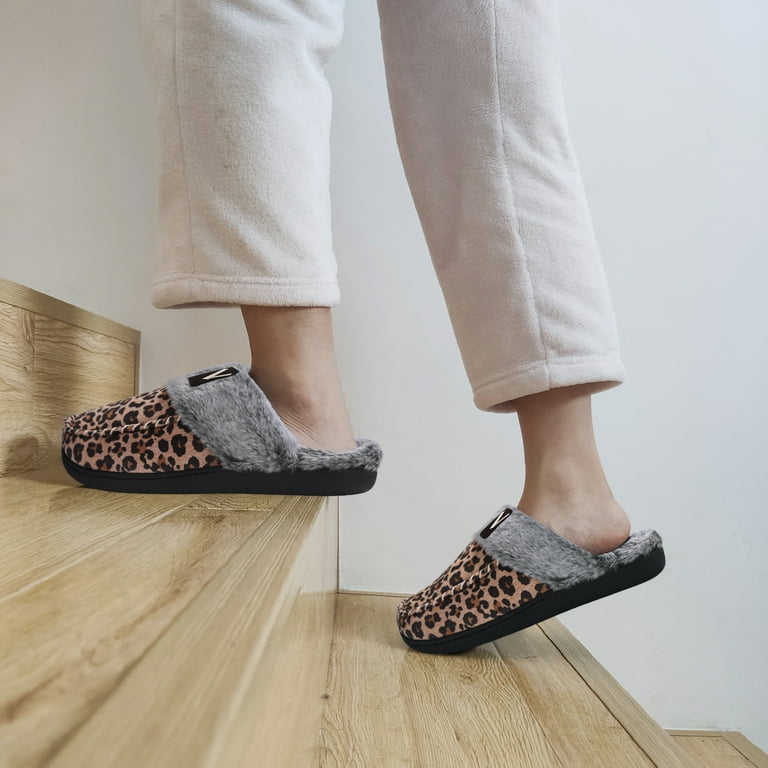 VONMAY Women s Comfy Fuzzy House Slipper Scuff Memory Foam Slip on