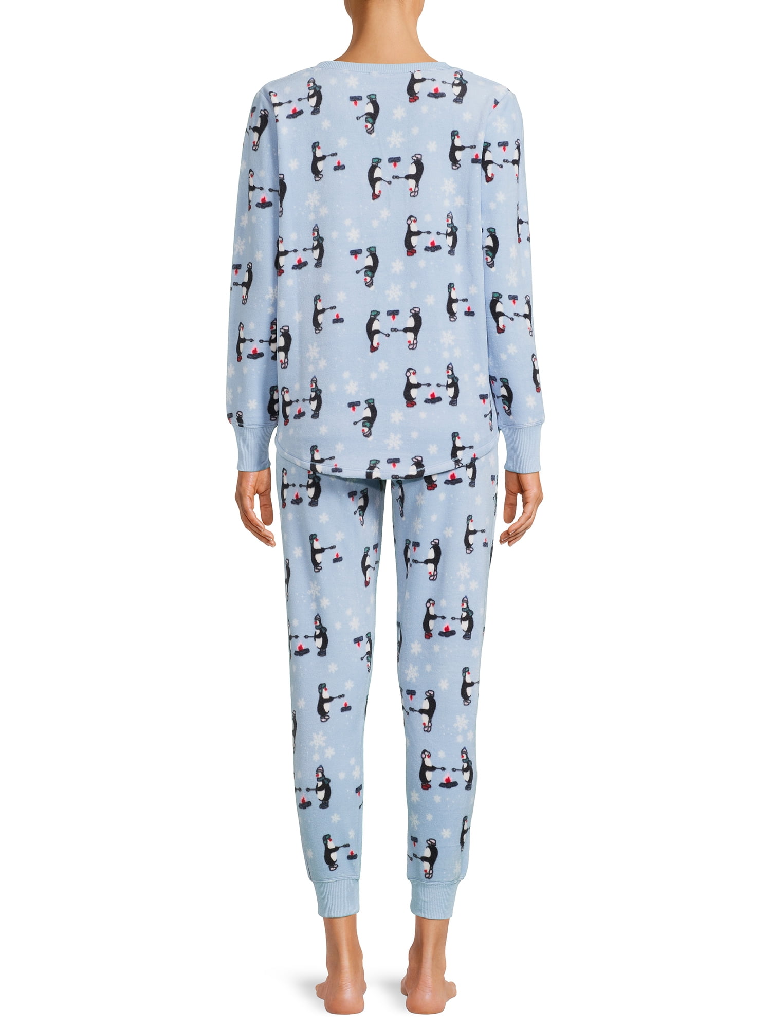 Jaclyn Intimates Long Sleeve Henley Printed Pajamas (Women's) 2 Piece Set