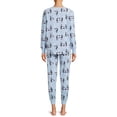 thumbnail image 3 of Jaclyn Intimates Long Sleeve Henley Printed Pajamas (Women's) 2 Piece Set, 3 of 5