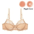 thumbnail image 1 of Varsbaby Women's Underwire See Through Embroidery 3/4 Cup Bra Lingerie with Nipple Cover, 1 of 5