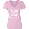 thumbnail image 3 of Inktastic Retired but Forever a Nurse at Heart Women's V-Neck T-Shirt, 3 of 5