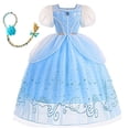 thumbnail image 1 of Disfraz de princesa Cenicienta de Disney para niñas, vestido elegante para niñas, ropa para niñas, fiesta de Navidad y Halloween, vestido de cumpleaños para niños zhangyuxiang unisex, 1 of 2