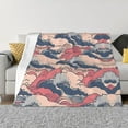 thumbnail image 1 of XMXT Throw Blanket, Waves Ocean Print Machine Washable Blankets for Sofa, 80 x 60 inches Multicolor, 1 of 9