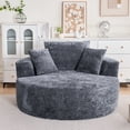 thumbnail image 4 of Noble House Chenille Sponge Single Sofa,Fluffy Modern Sleeper Chair,Grey, 4 of 6