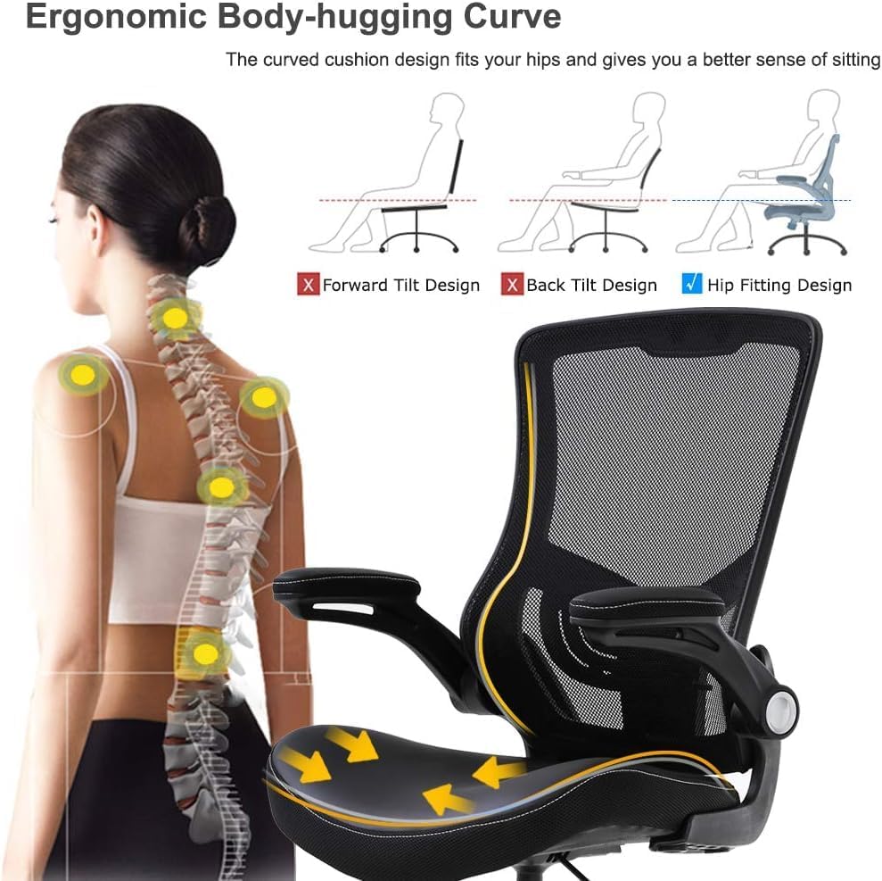 PayLessHere Ergonomic Tall Office Chair ，Adjustable Height Mesh Desk Chair Drafting Stool，Black