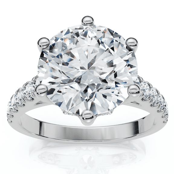 Pompeii 3.40Ct Round Diamond Engagement Ring Lab Grown in White or Yellow Gold