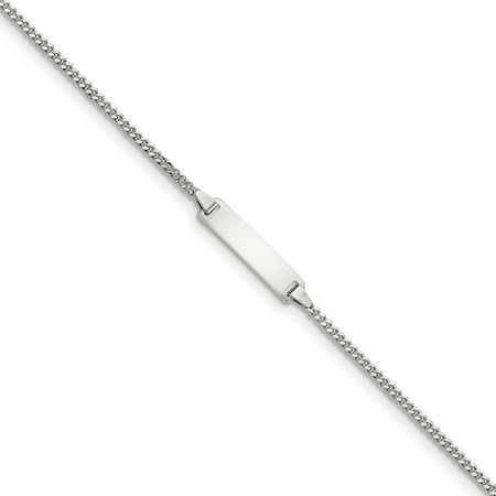 - Roy Rose Jewelry Sterling Silver Polished ID Plate with .75in extension Children's Bracelet 5.5'' length